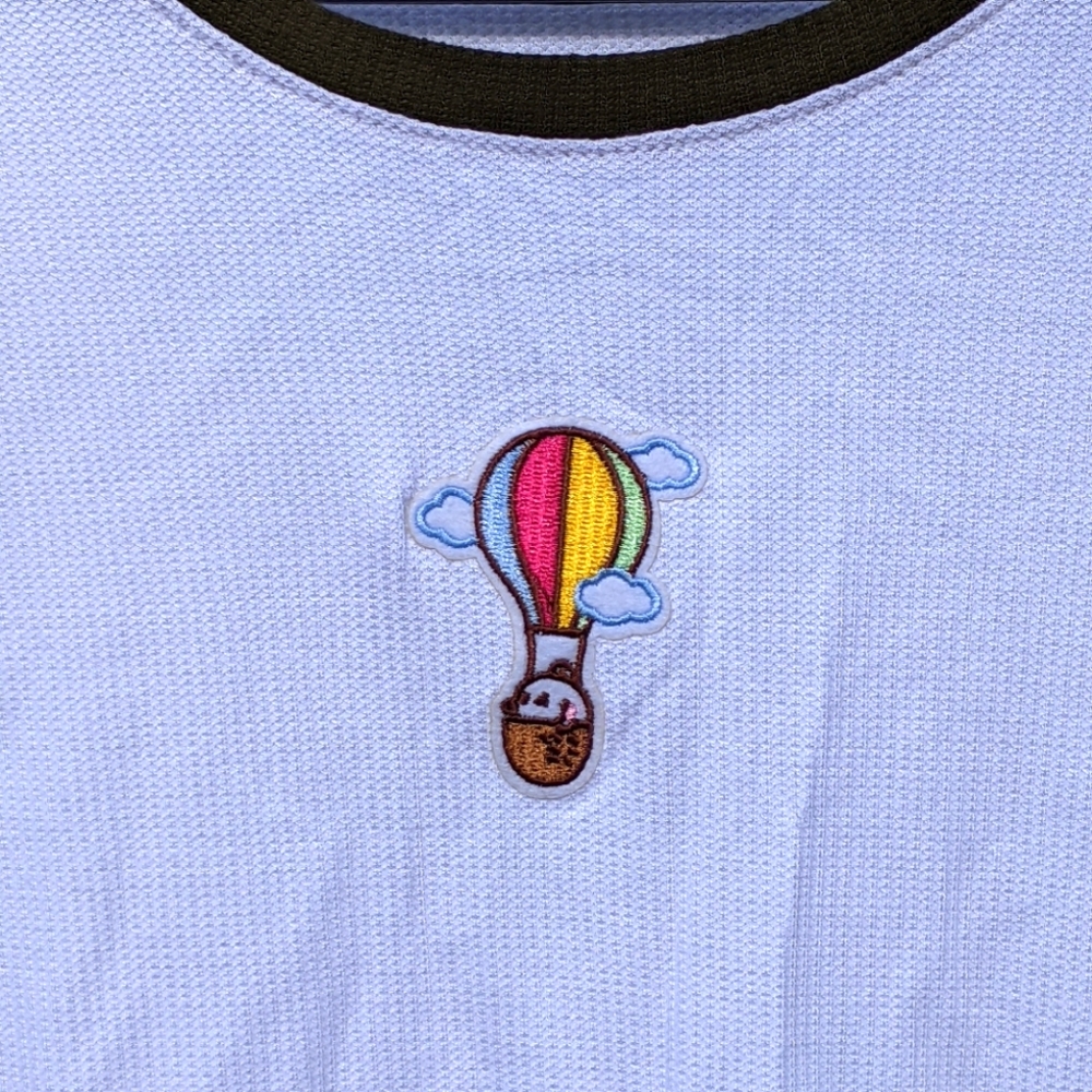 Medium White Woman's T with patch